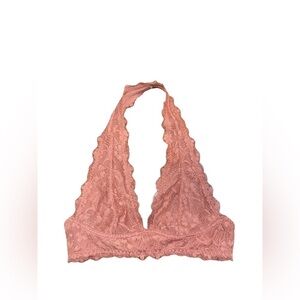 Dust Mauve Lace Halter Bralette  Intimately Free people XS